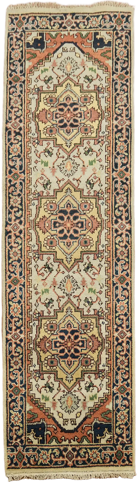 Geometric Heriz Serapi Oriental Runner Rug 3x8