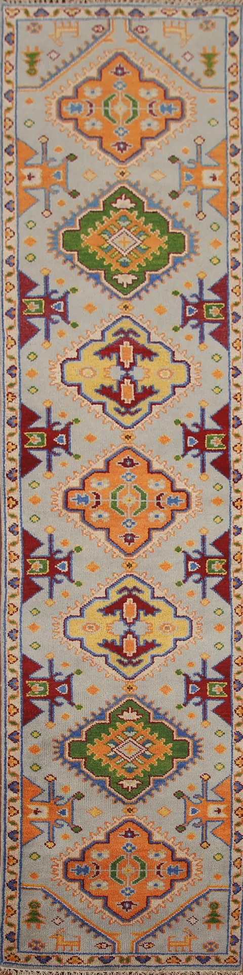 Geometric Heriz Serapi Wool Runner Rug 3x12