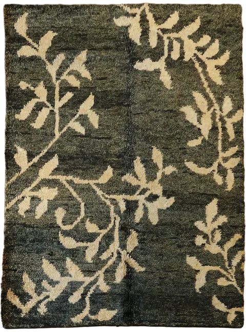 Nature Print Moroccan Oriental Area Rug 6x8