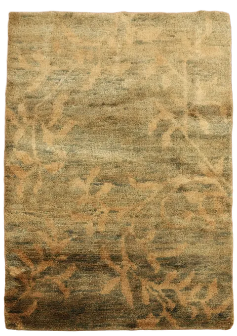 Nature Print Brown Oriental Rug 5x7