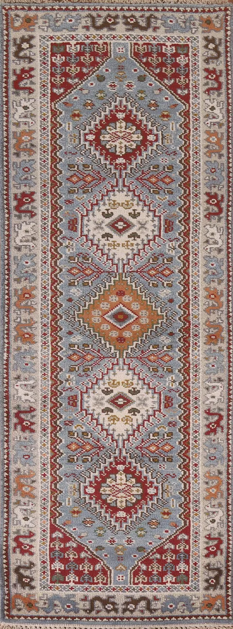 Blue Heriz Serapi Oriental Runner Rug 3x8
