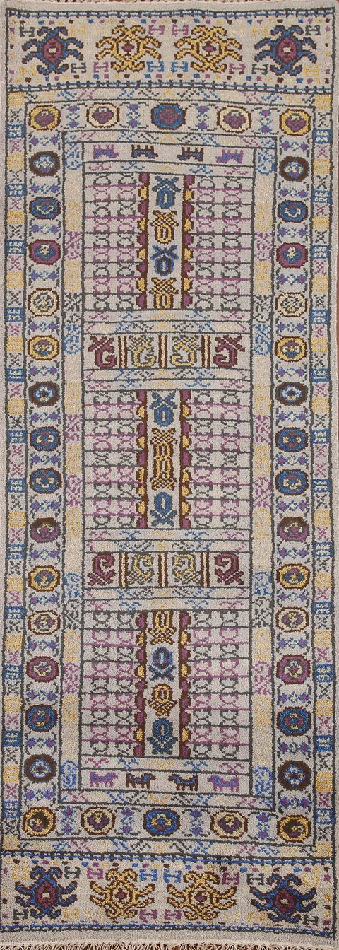 Geometric Heriz Serapi Oriental Runner Rug 2x8