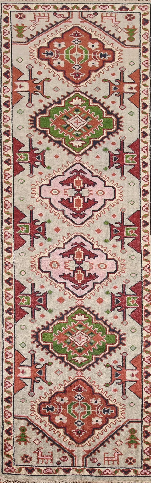 Geometric Heriz Serapi Oriental Runner Rug 3x10