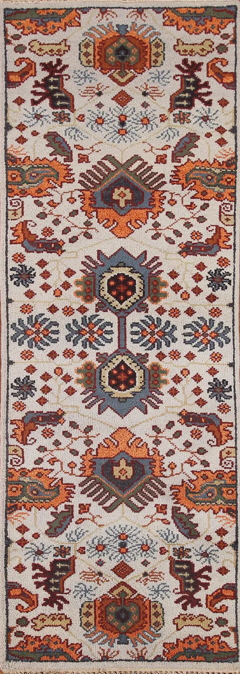 Geometric Heriz Serapi Oriental Runner Rug 2x8