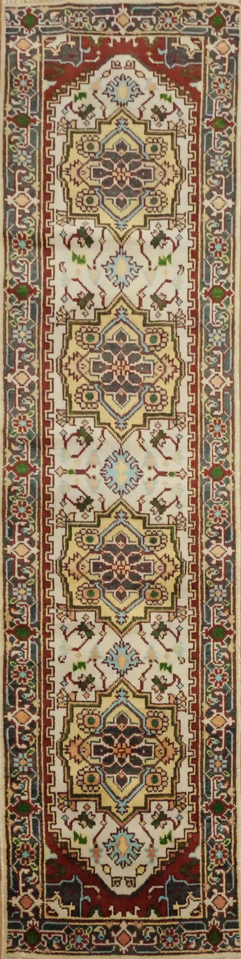 Geometric Heriz Serapi Oriental Runner Rug 3x10