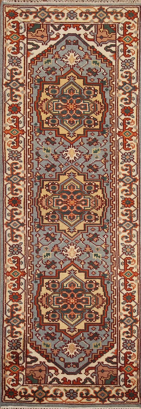 Geometric Heriz Serapi Oriental Runner Rug 2x8