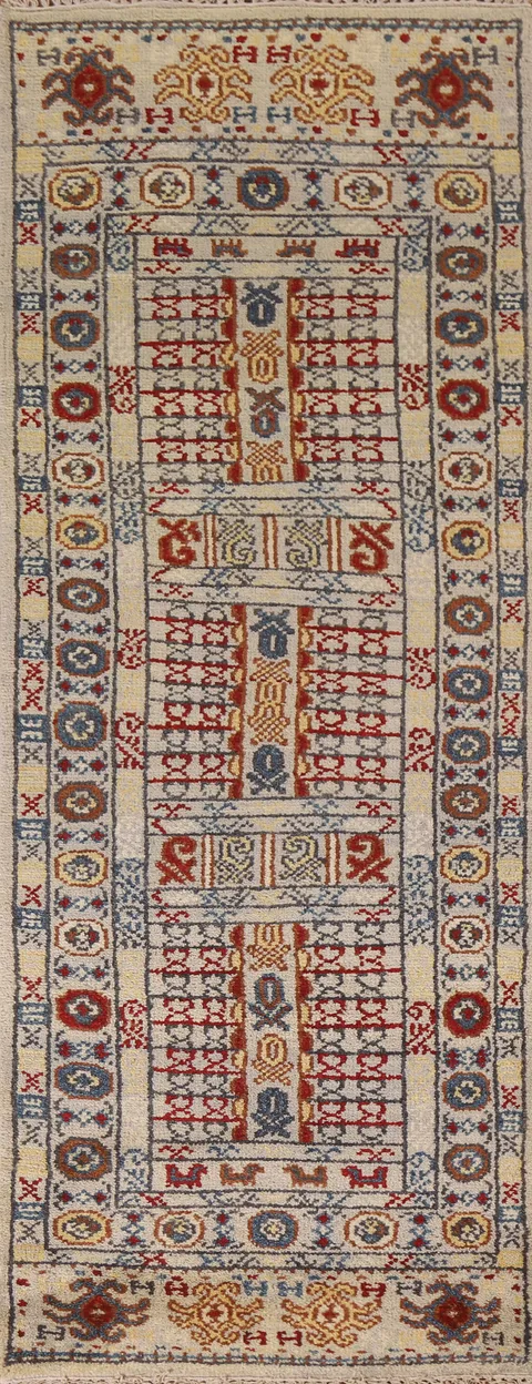 Geometric Heriz Serapi Oriental Runner Rug 3x8