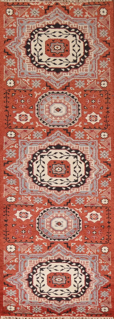 Geometric Heriz Serapi Oriental Runner Rug 3x8