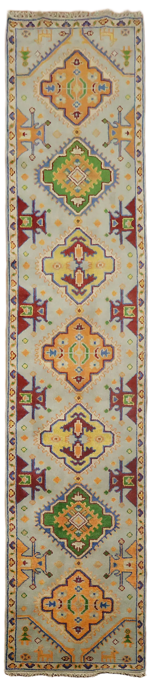 Geometric Heriz Serapi Runner Rug 3x12