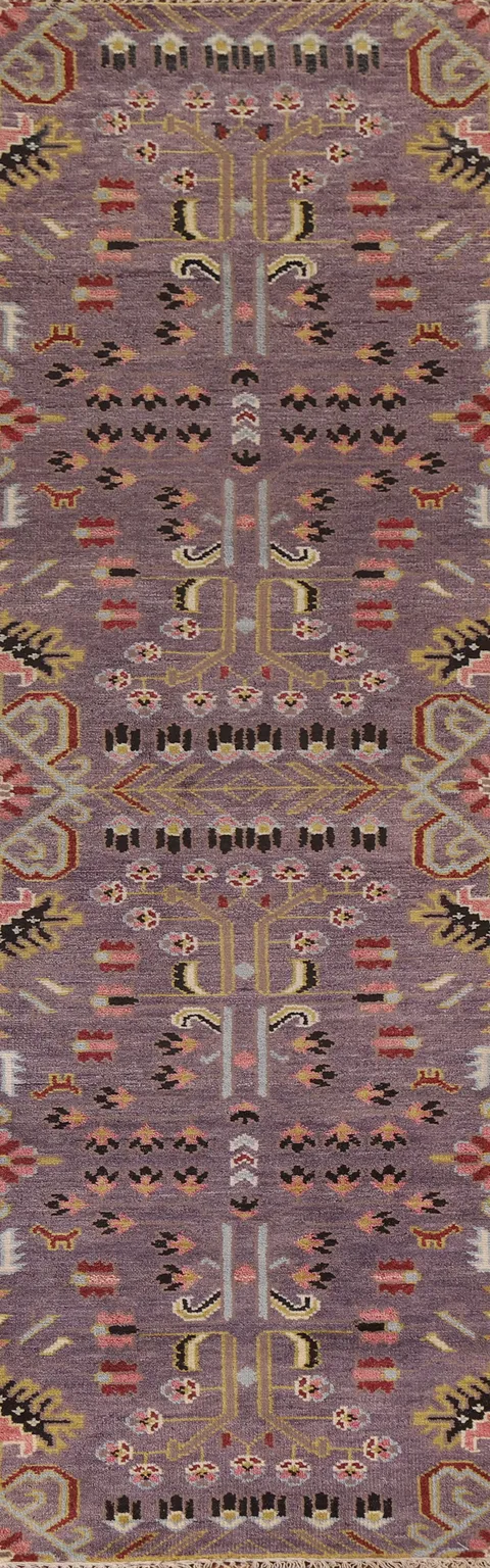 Purple Heriz Serapi Oriental Runner Rug 3x10