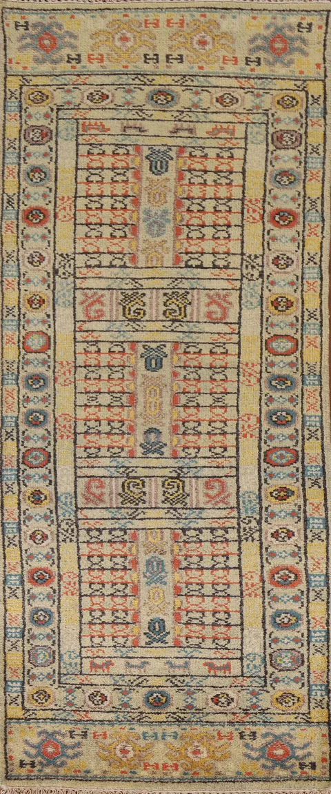 Geometric Heriz Serapi Oriental Runner Rug 3x8