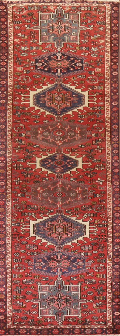 Vegetable Dye Gharajeh Persian Runner Rug 3x11