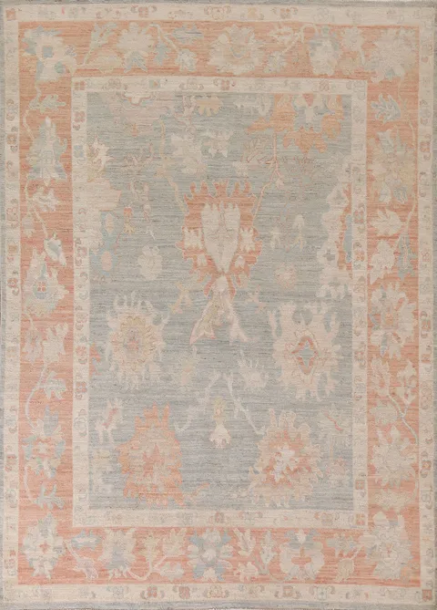 Vegetable Dye Oushak Turkish Area Rug 6x8