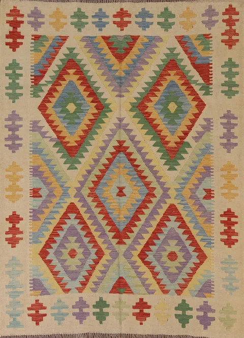 Colorful Kilim Oriental Area Rug 5x7
