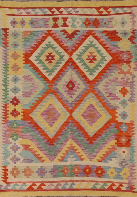 Colorful Kilim Oriental Area Rug 5x7