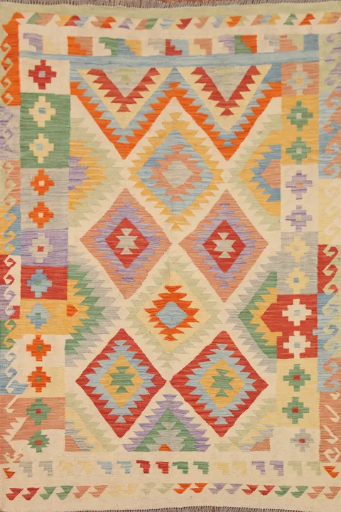 Geometric Kilim Oriental Area Rug 5x7