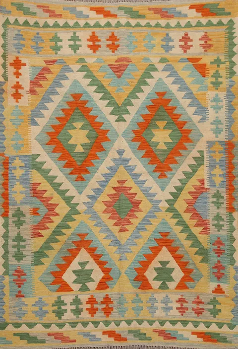 Geometric Kilim Oriental Area Rug 5x6