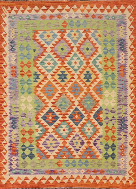 Geometric Kilim Oriental Area Rug 5x6