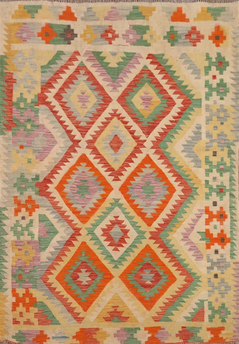 Geometric Kilim Oriental Area Rug 5x6