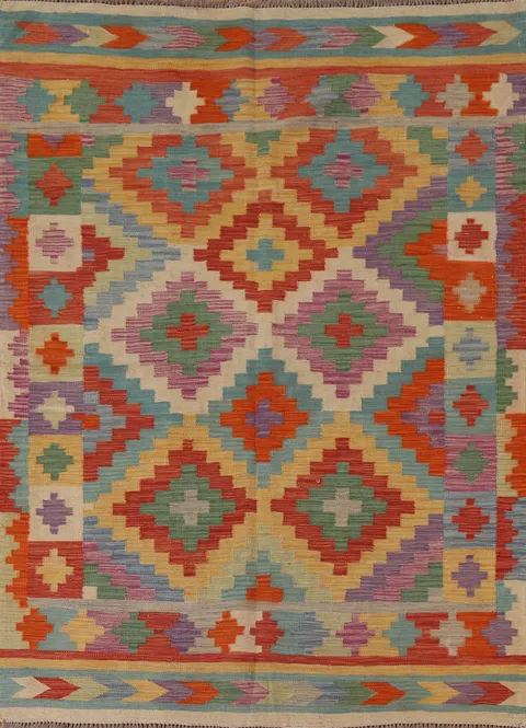Colorful Kilim Oriental Area Rug 5x7