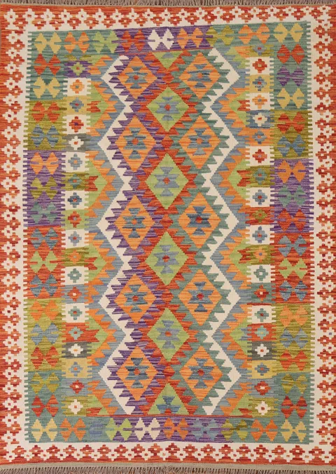 Geometric Kilim Oriental Area Rug 5x7