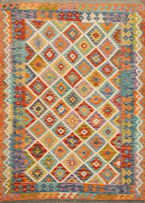 Colorful Kilim Oriental Area Rug 5x6