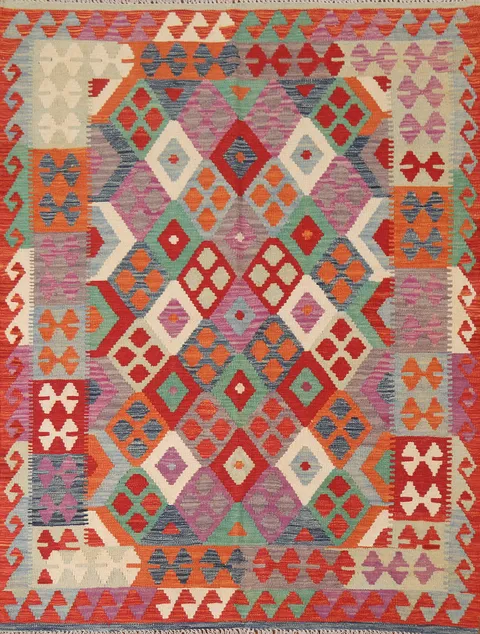 Colorful Kilim Oriental Area Rug 5x6