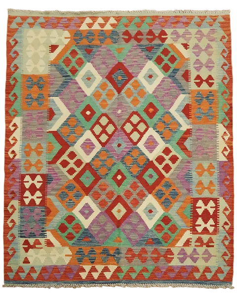 Colorful Kilim Oriental Area Rug 5x6