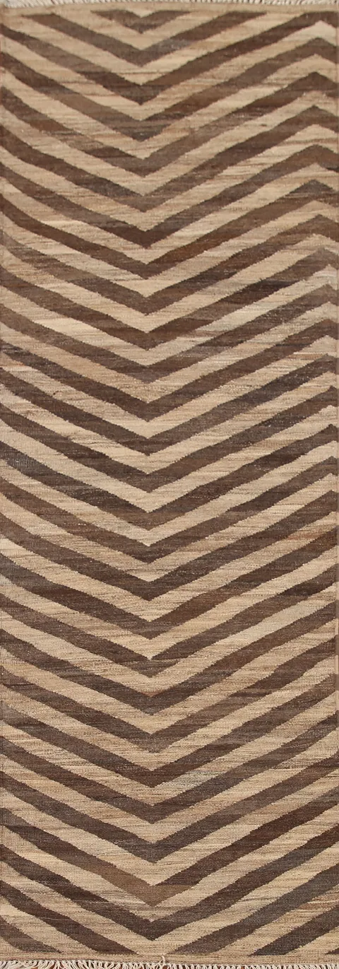 Reversible Wool Kilim Runner Rug 3x10