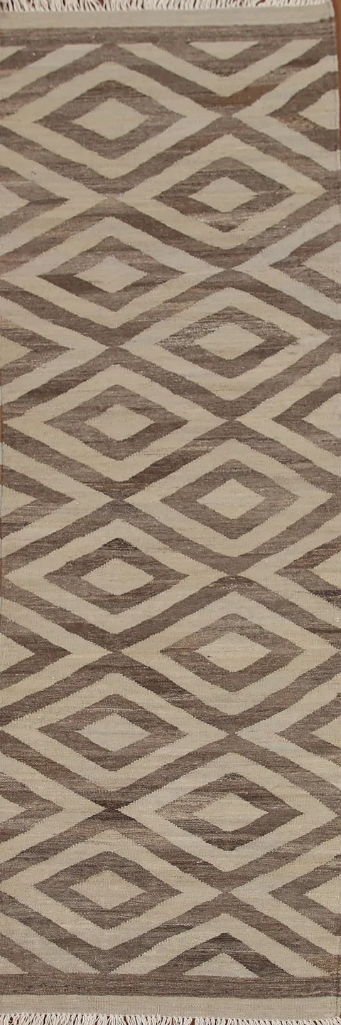 Geometric Kilim Oriental Runner Rug 3x10