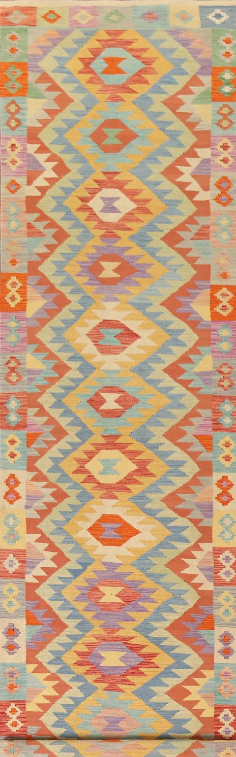 Colorful Kilim Oriental Runner Rug 3x17