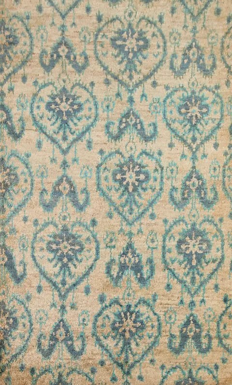 All-Over Ikats Hand-Knotted Area Rug 5x8