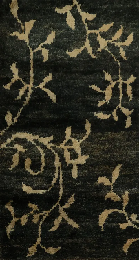 Abstract Black Area Rug 3x5