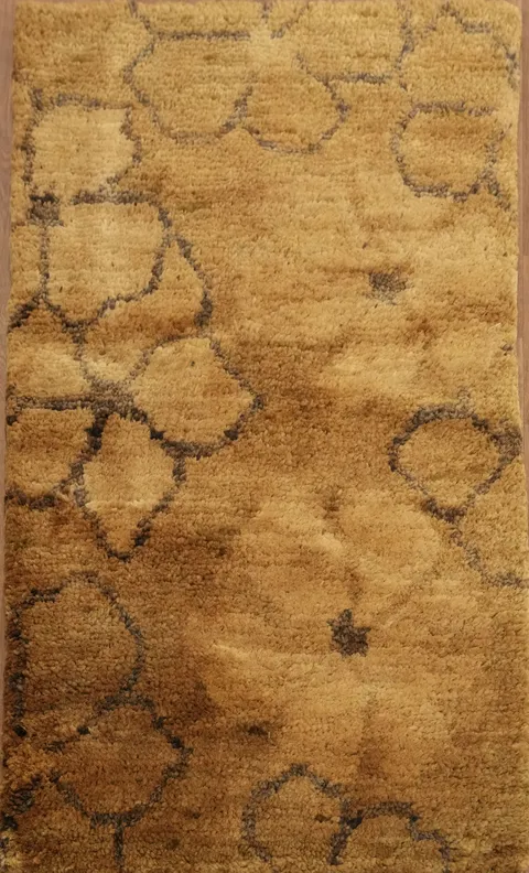 Gold Floral Abstract Area Rug 3x5