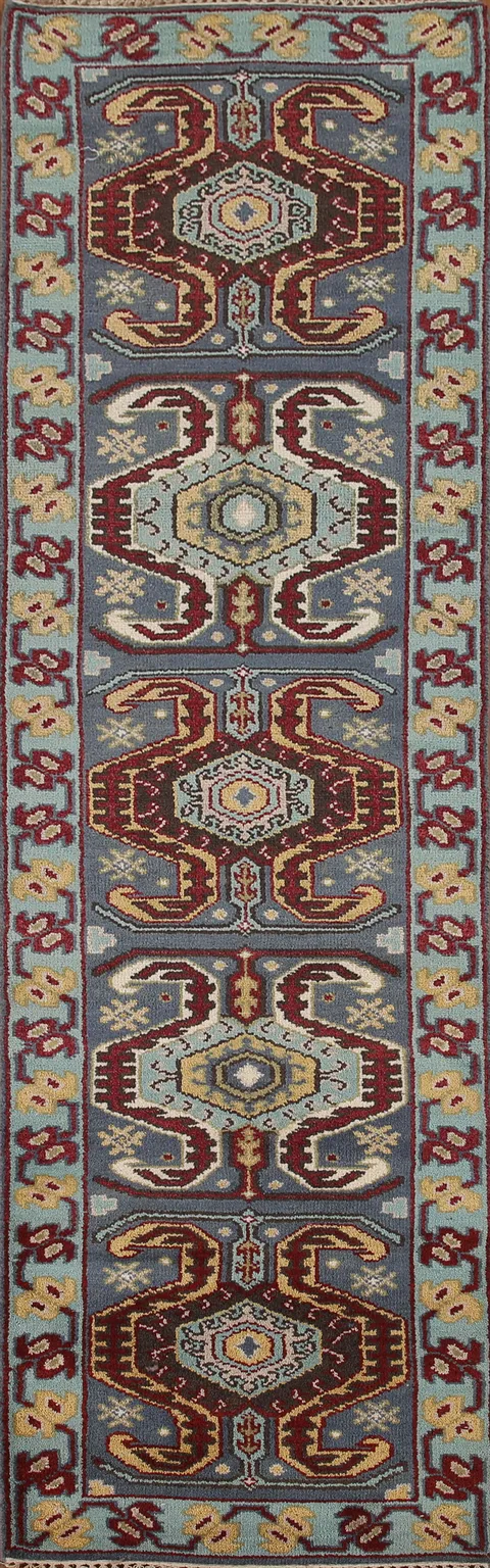 Blue Heriz Serapi Oriental Runner Rug 3x10
