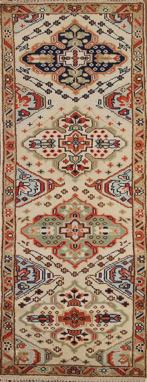 Geometric Heriz Serapi Oriental Runner Rug 3x8