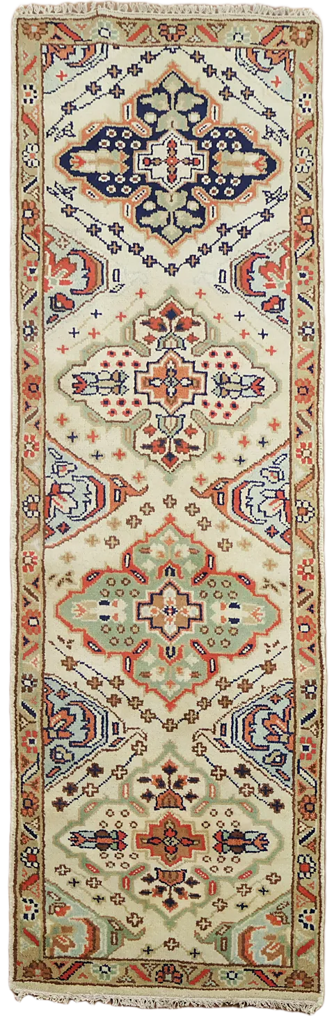 Geometric Heriz Serapi Oriental Runner Rug 3x8