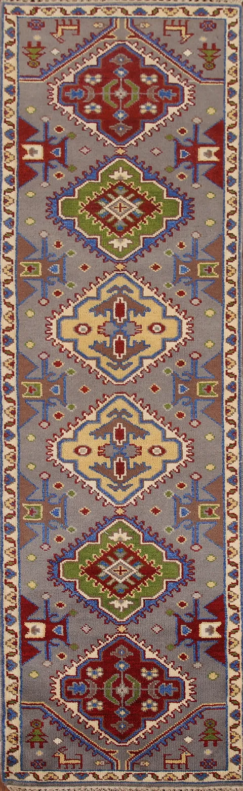 Tribal Gray Heriz Serapi Runner Rug 3x10