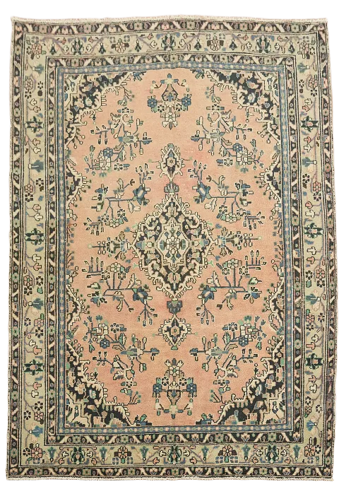 Geometric Hamedan Persian Area Rug 7x10