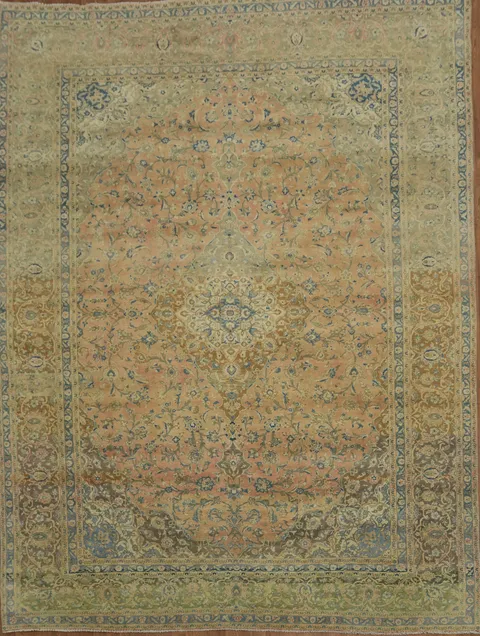 Distressed Vintage Najafabad Persian Area Rug 10x13