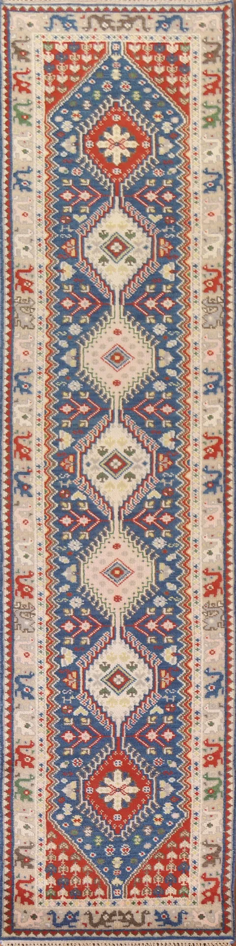 Blue Heriz Serapi Oriental Runner Rug 3x12