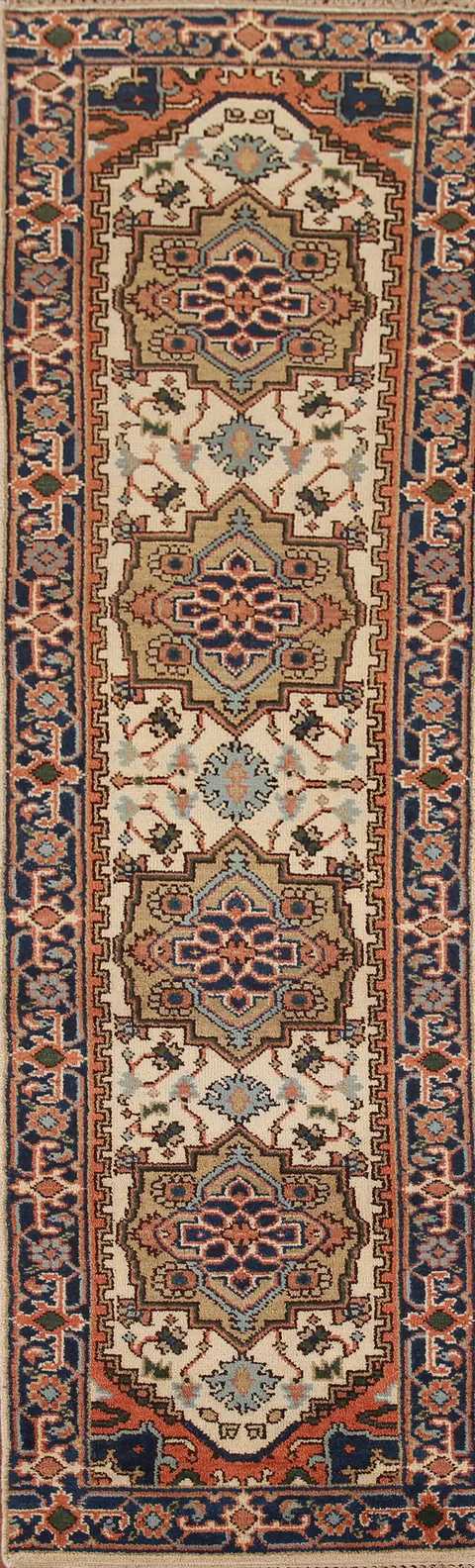 Geometric Heriz Serapi Oriental Runner Rug 3x10