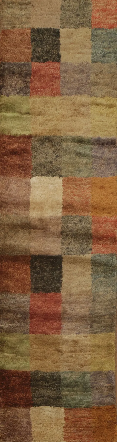 Checkered Contemporary Runner Rug 3x9