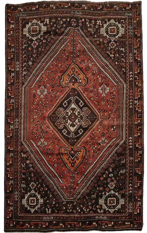 Tribal Red Qashqai Persian Area Rug 7x9