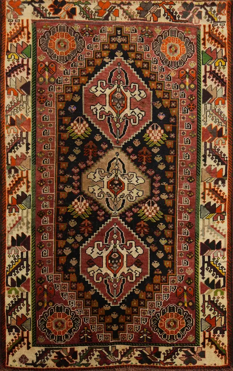 Vintage Tribal Abadeh Persian Rug 3x5