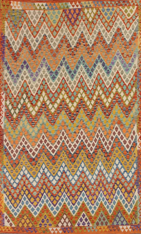 Reversible Wool Kilim Oriental Area Rug 8x13