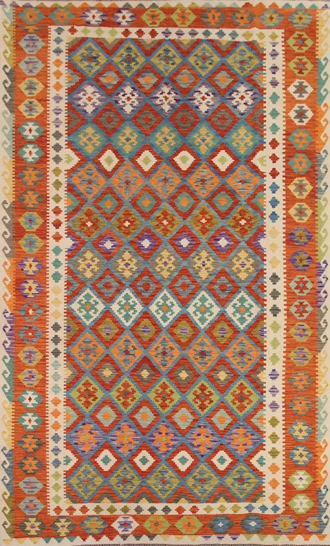Reversible Wool Kilim Area Rug 8x12