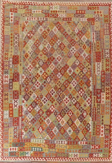 Kilim Reversible Wool Area Rug 10x13