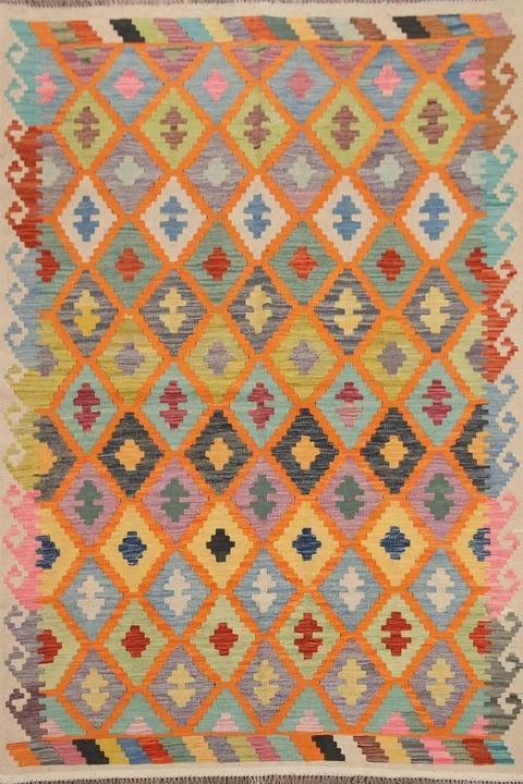 Wool Kilim Oriental Area Rug 5x7