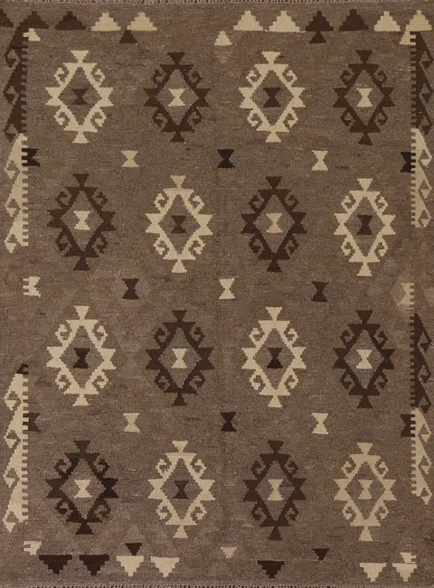 Brown Kilim Oriental Area Rug 5x6